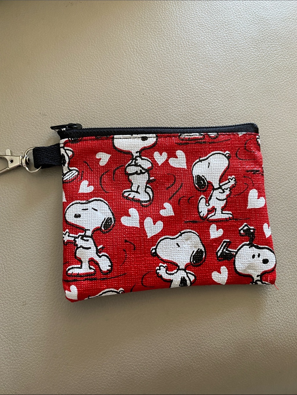 New Snoopy Print Coin Accessory  Pouch with lobster clasp